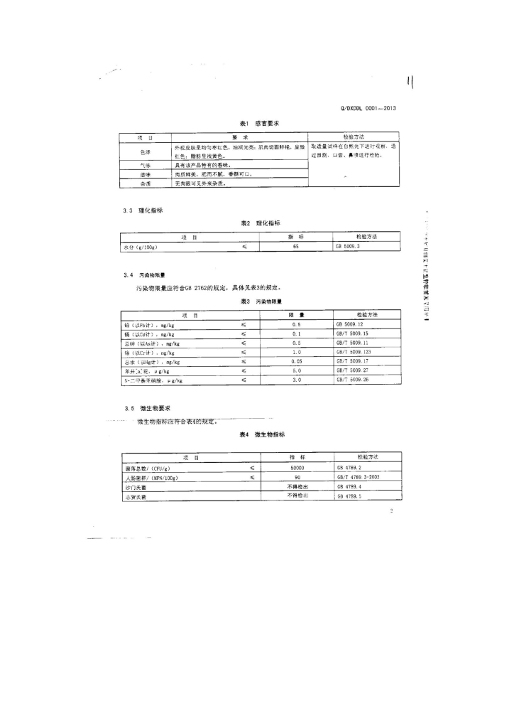 Q/DXDDL 0001-2013 标准预览
