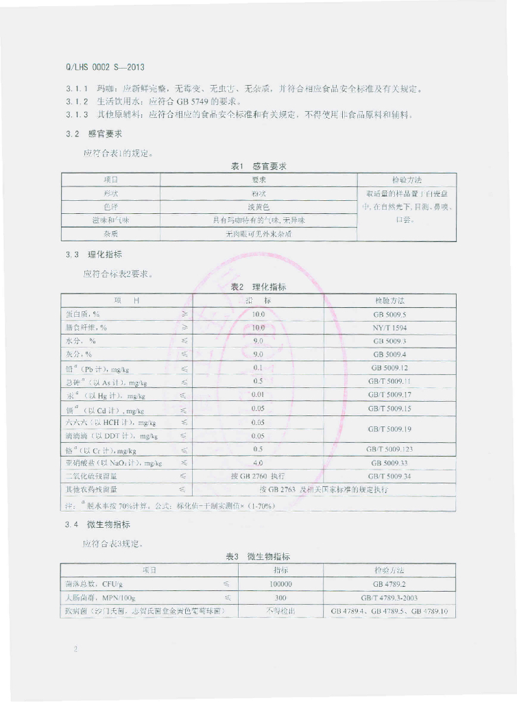 Q/LHS 0002S-2013 标准预览