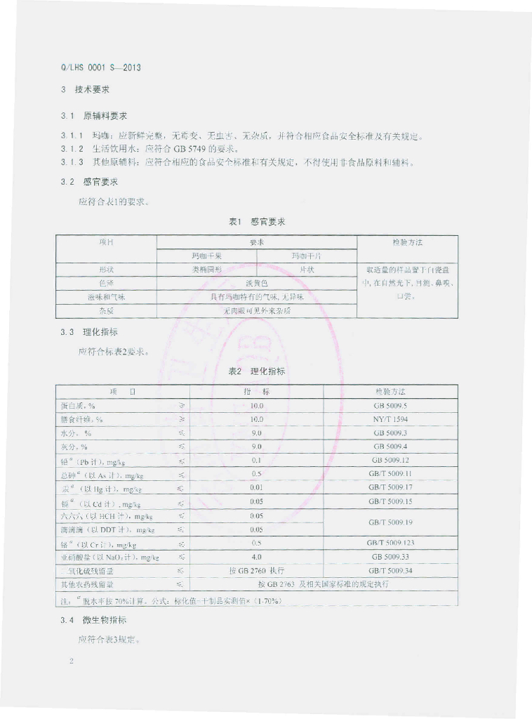 Q/LHS 0001S-2013 标准预览