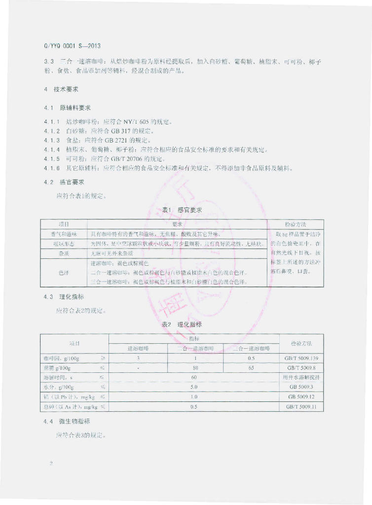 Q/YYQ 0001S-2013 标准预览
