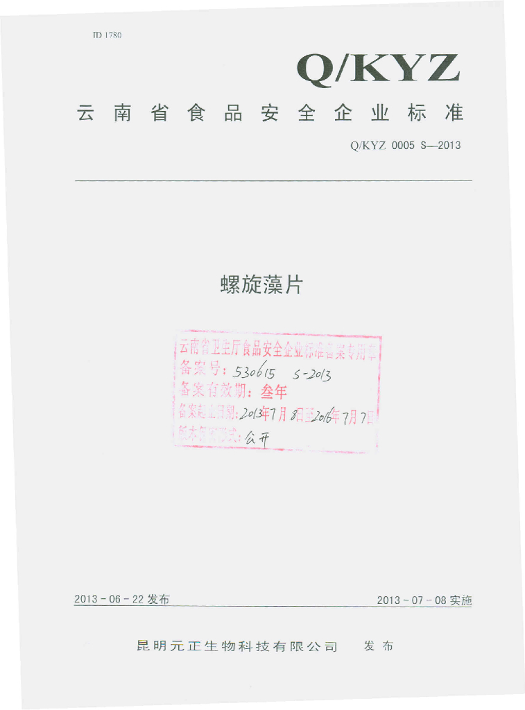 Q/KYZ 0005S-2013 标准预览