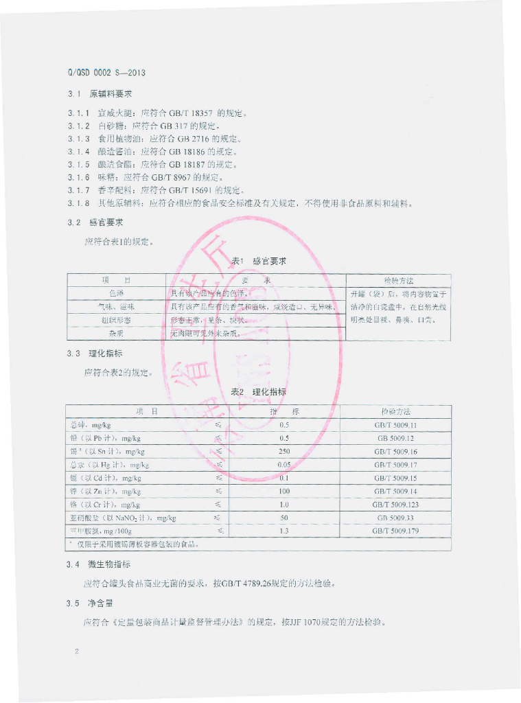 Q/QSD 0002S-2013 标准预览