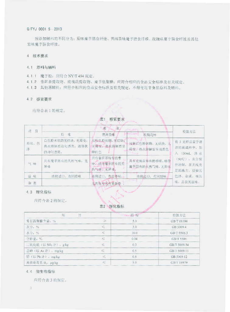Q/FYJ 0001S-2013 标准预览