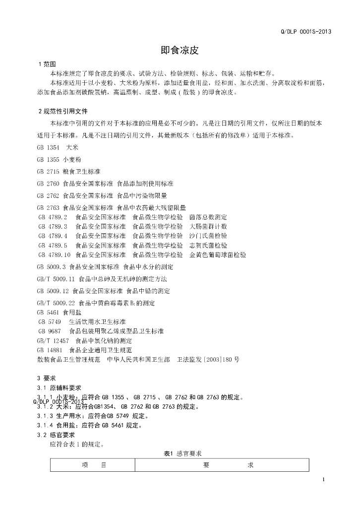 Q/DLP 0001S-2013 标准预览