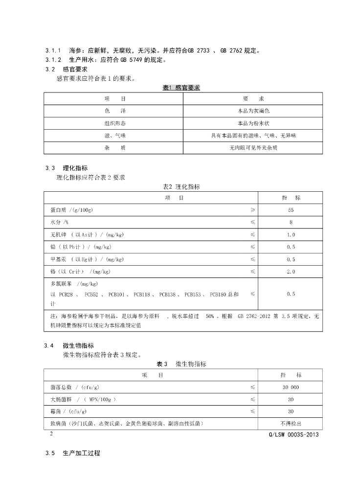 Q/LSW 0003S-2013 标准预览