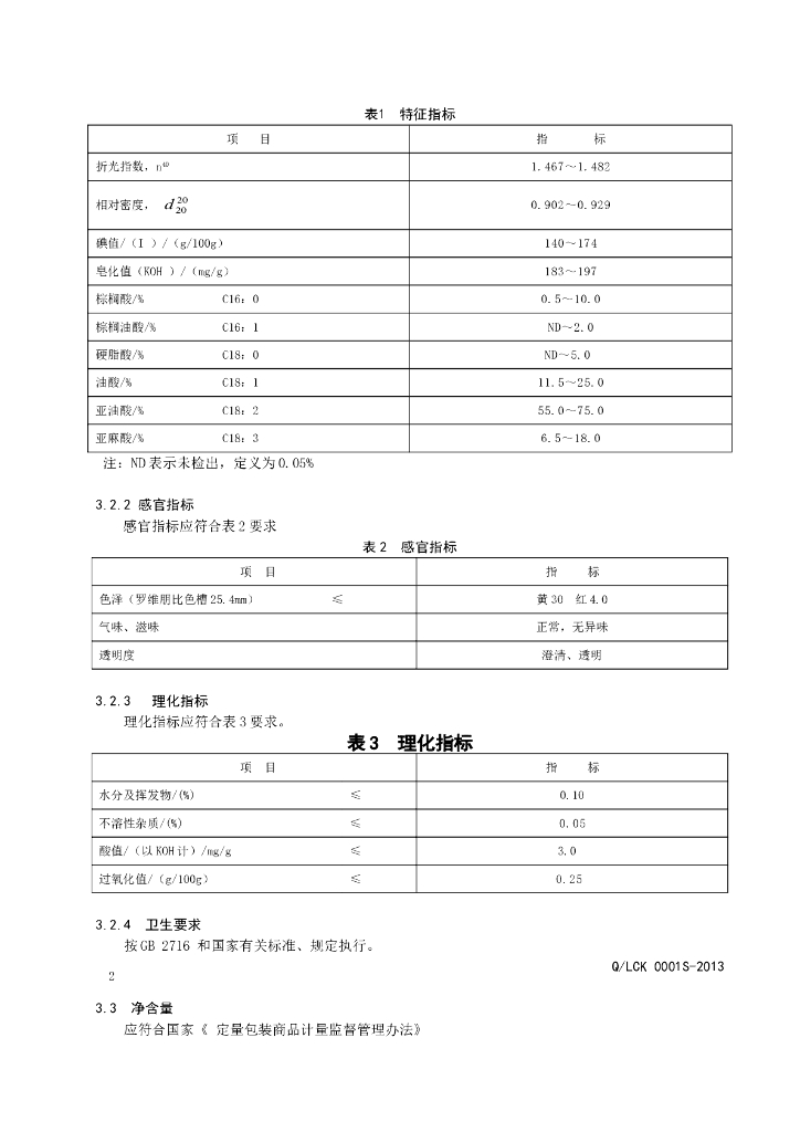 Q/LCK 0001S-2013 标准预览