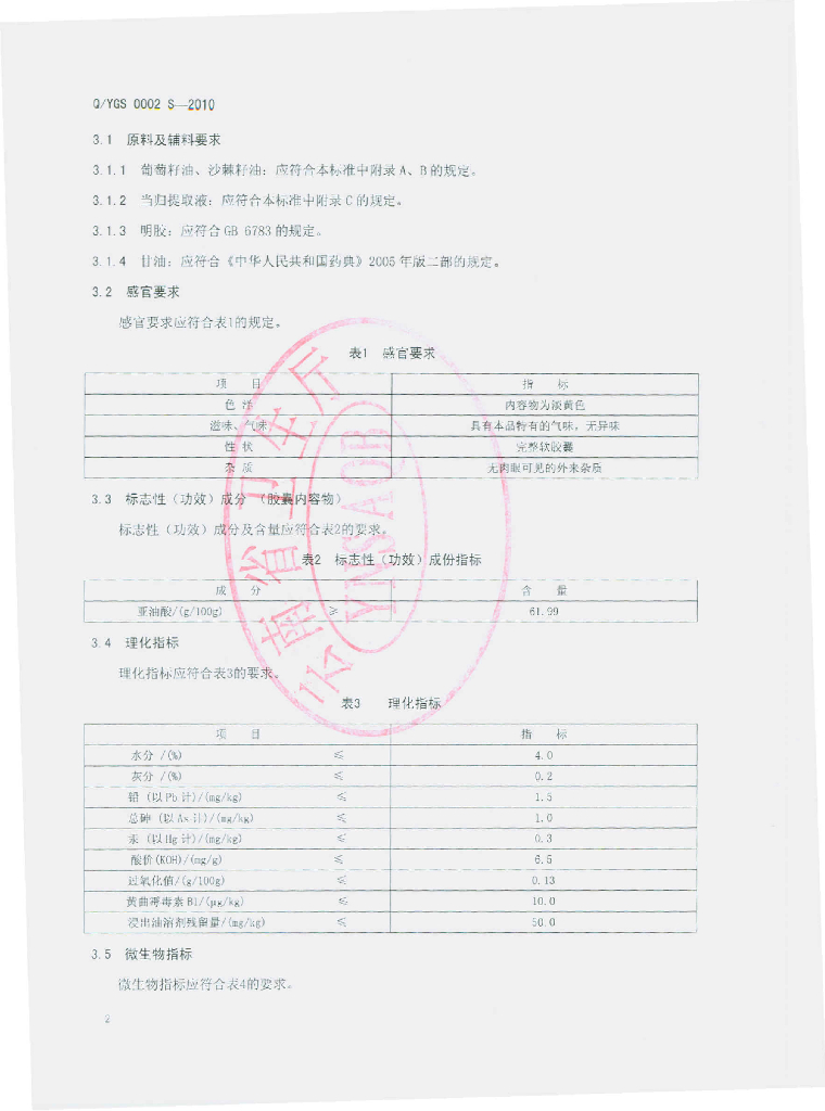 Q/YGS 0002S-2010 标准预览