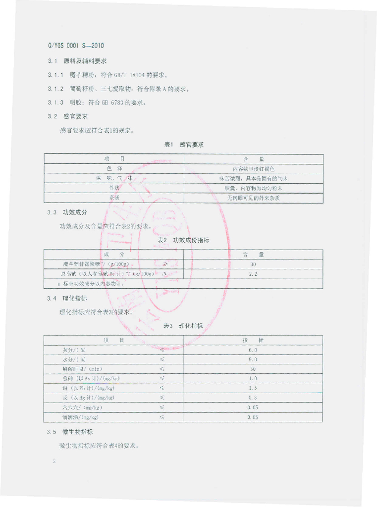 Q/YGS 0001S-2010 标准预览