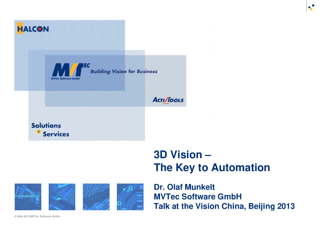 三维视觉——自动化的关键---Olaf Munkelt