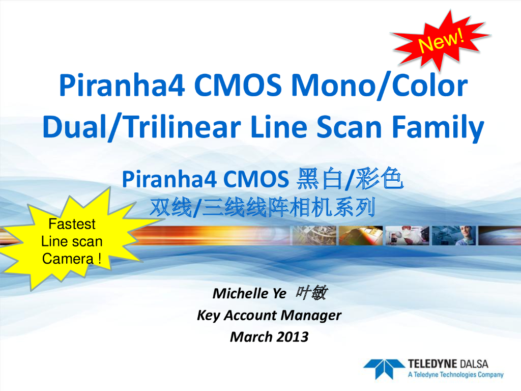 DALSA 线扫描相机和智能相机的介绍与应用方案--Barry Roth