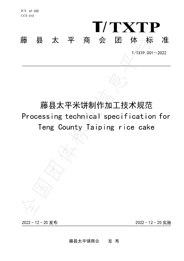 T/TXTP 001-2022 标准预览