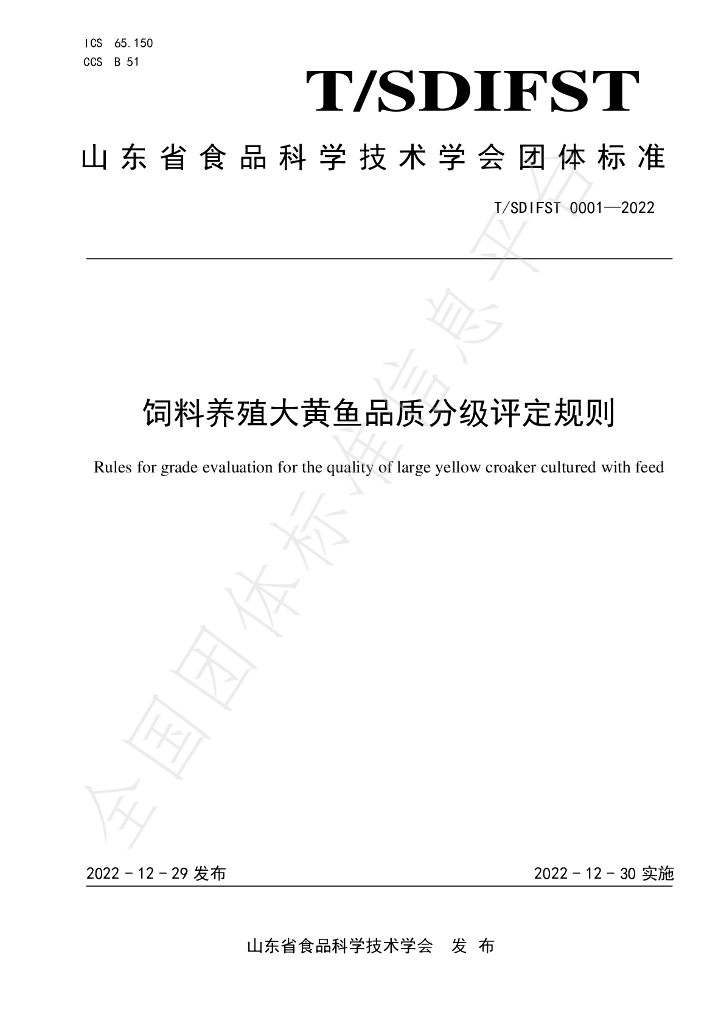 T/SDIFST 0001-2022 标准预览