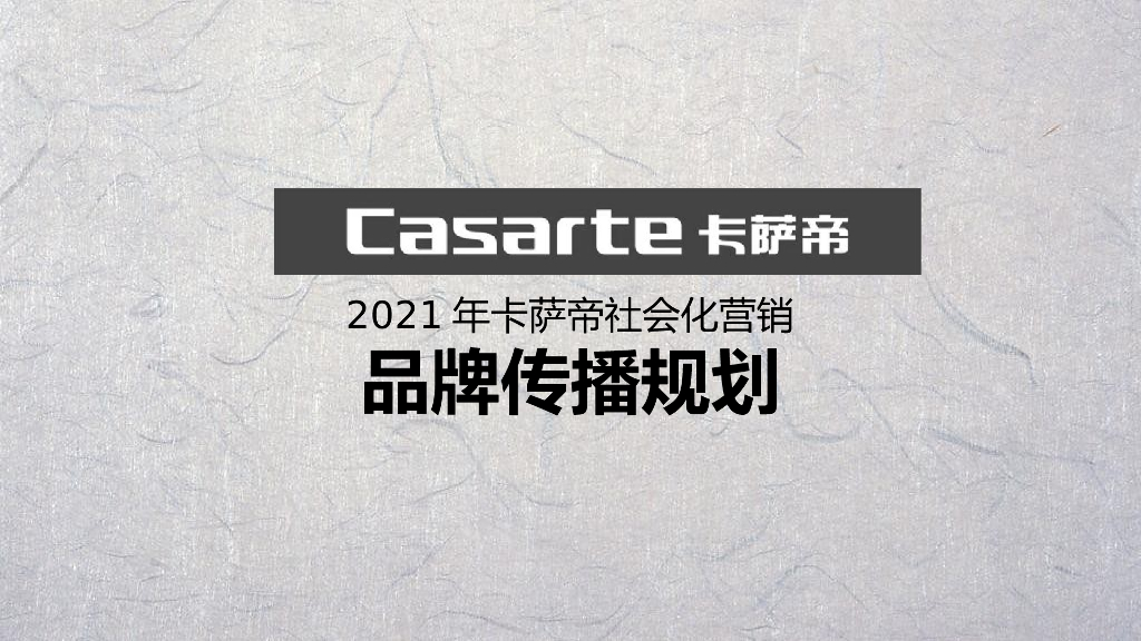 2021卡萨帝社会化营销品牌传播规划沟通方案家电