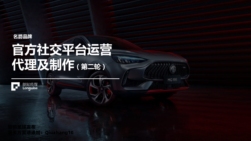 2021年MG名爵官方社交平台运营方案