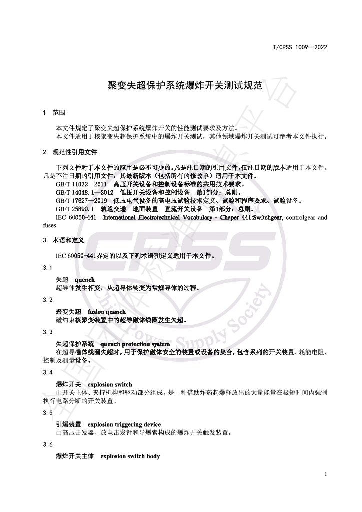 T/CPSS 1009-2022 标准预览