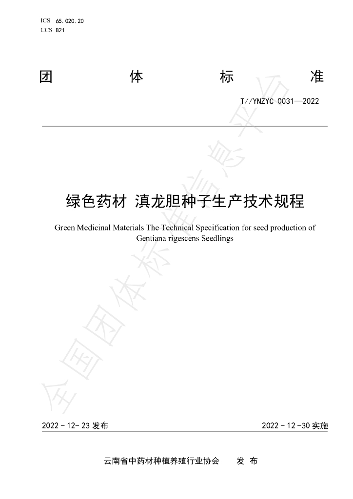 T/YNZYC 0031-2022 标准预览