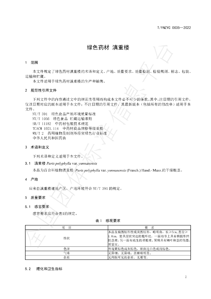 T/YNZYC 0035-2022 标准预览