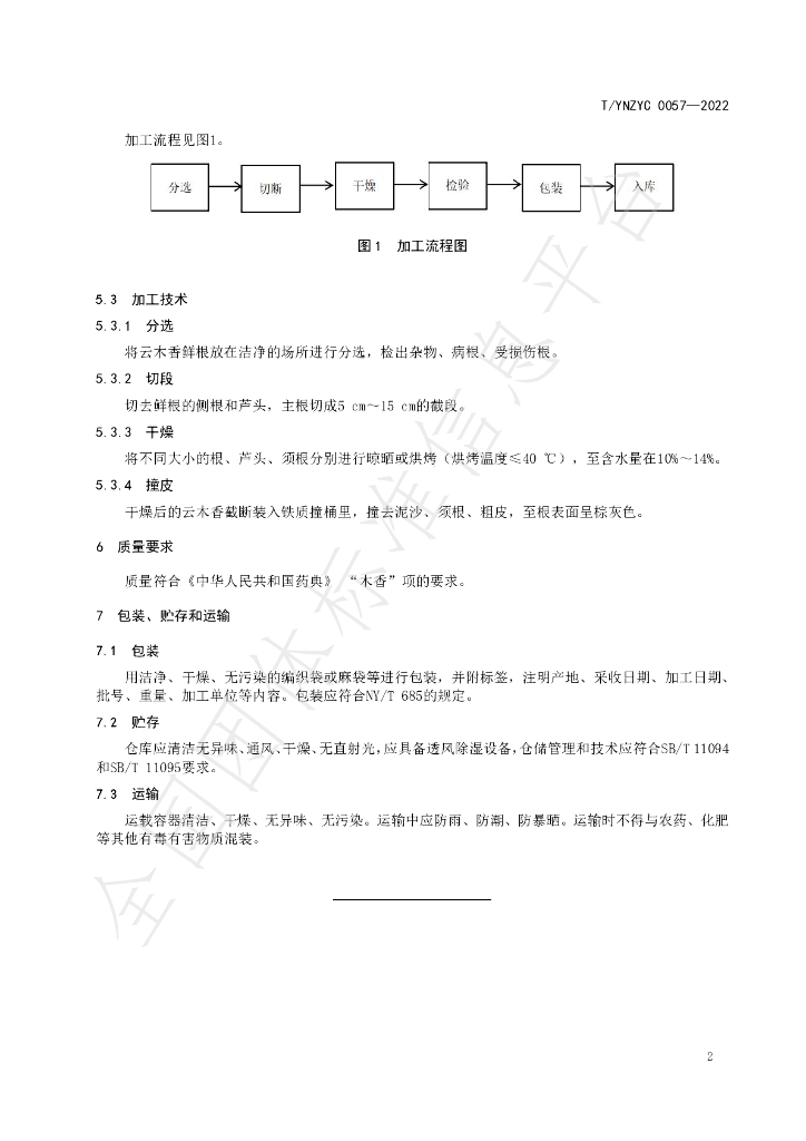 T/YNZYC 0057-2022 标准预览