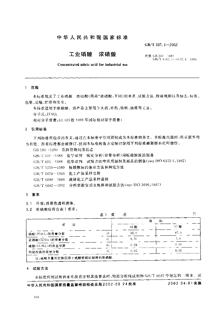 GB/T 337.1-2002 标准预览