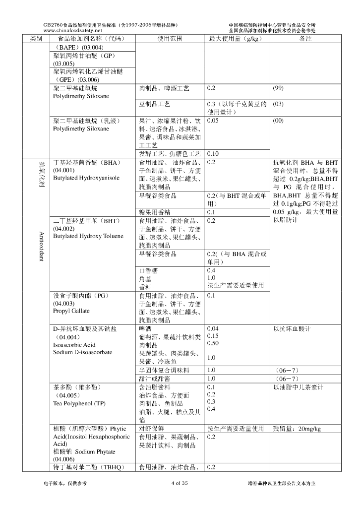 GB 2760 标准预览