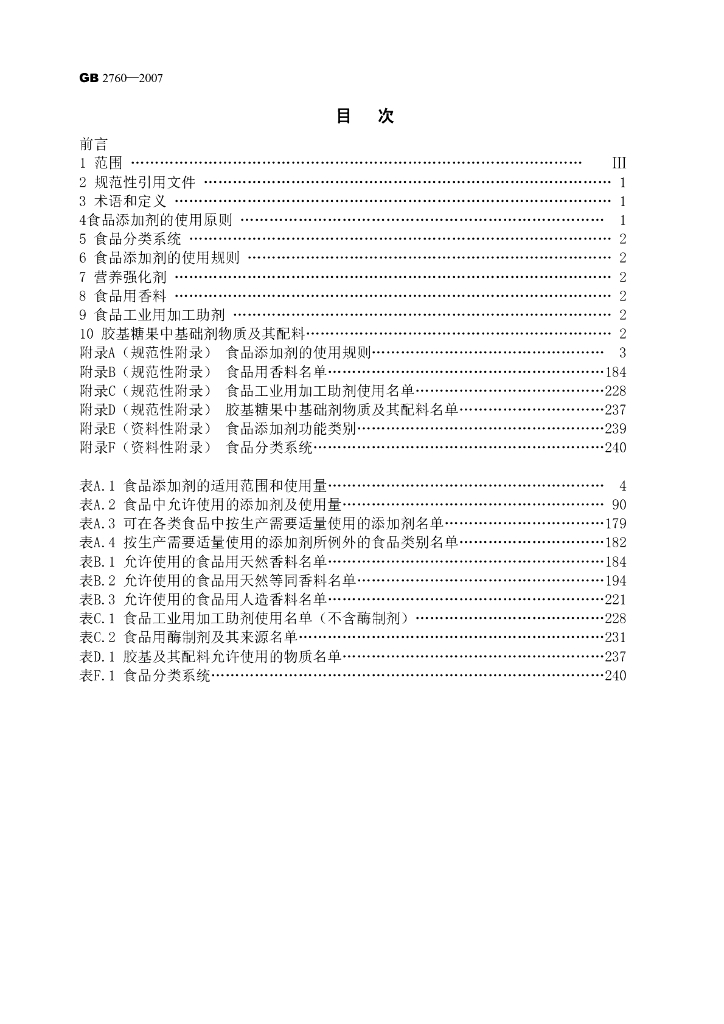 GB 2760-2007 标准预览