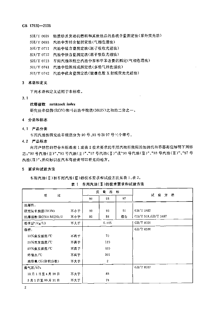 GB 17930-2006 标准预览