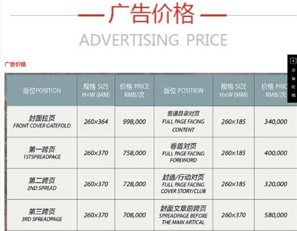 《漫旅》2020年刊例