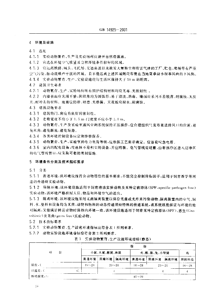 GB 14925-2001 标准预览