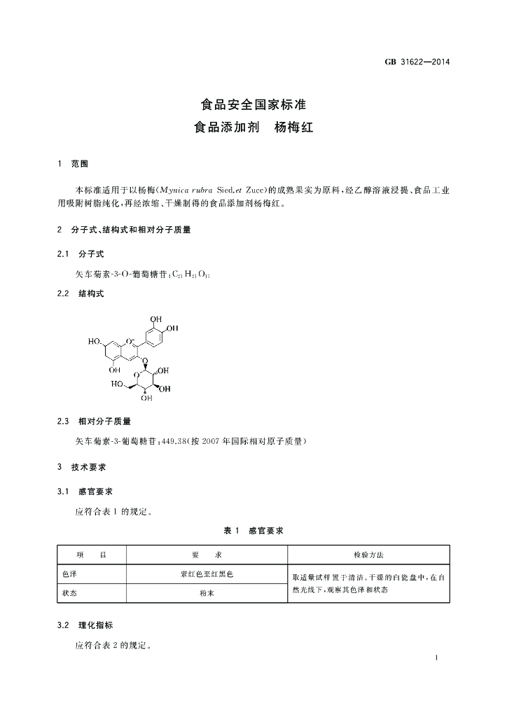 GB 31622-2014 标准预览