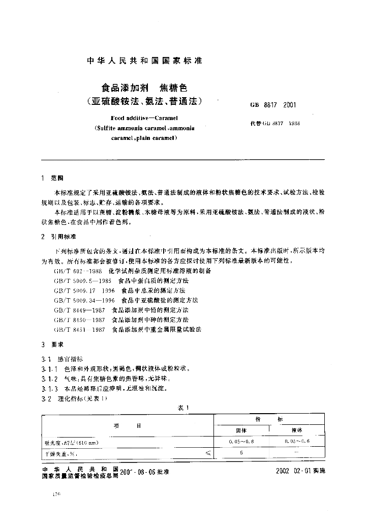 GB 8817-2001 标准预览
