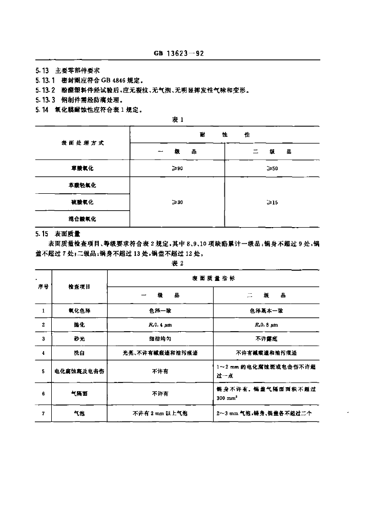 GB 13623-1992 标准预览