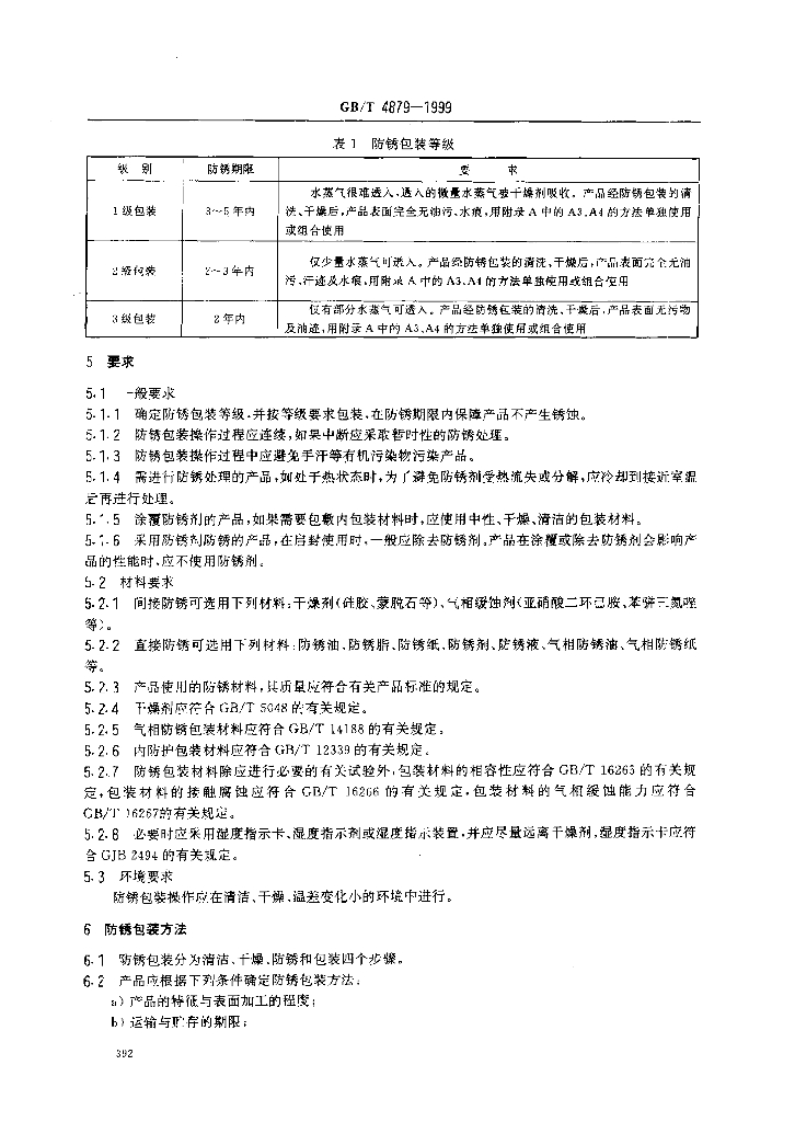 GB/T 4879-1999 标准预览