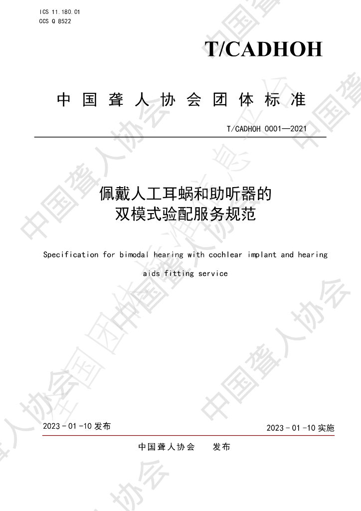 T/CADHOH 0001-2021 标准预览