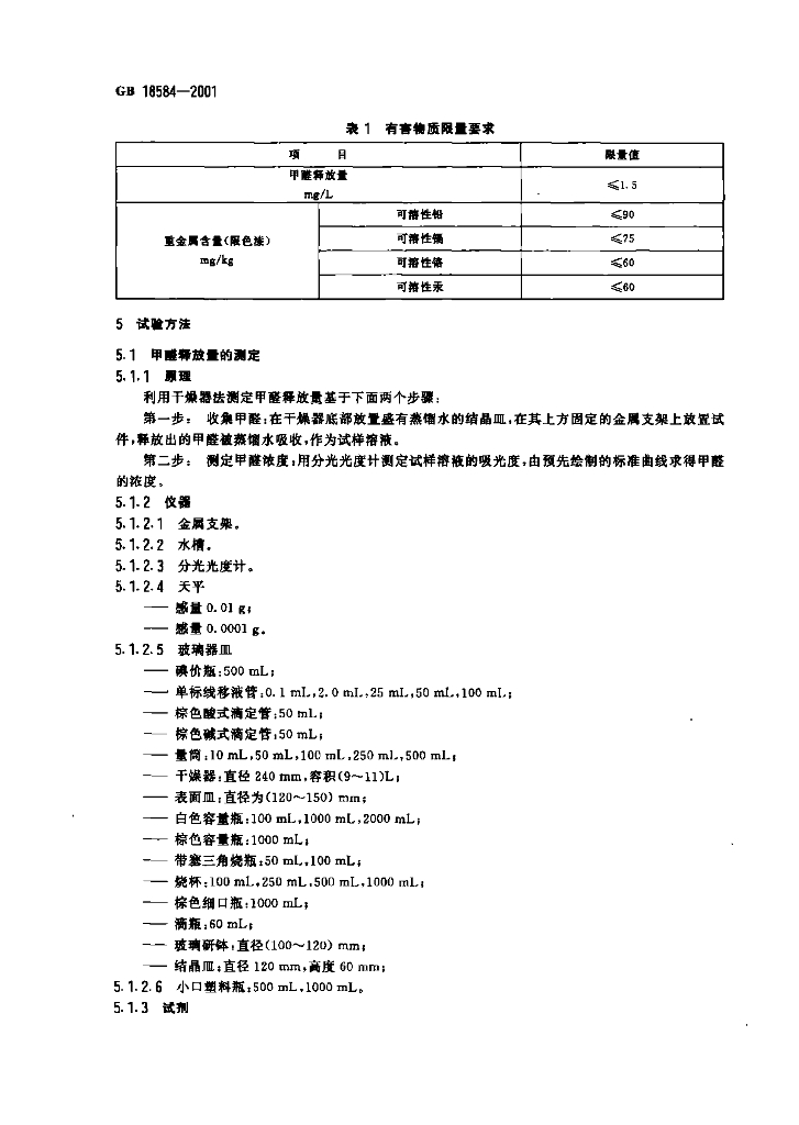 GB 18584-2001 标准预览