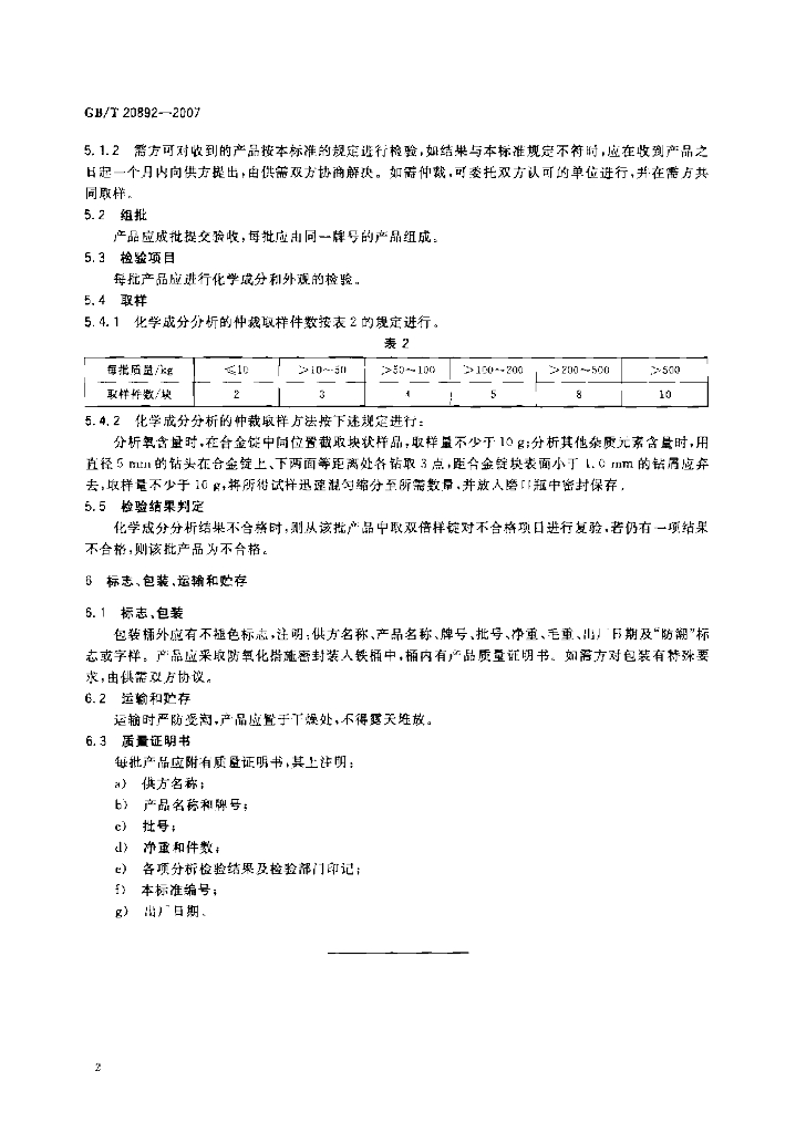 GB 20892-2007 标准预览