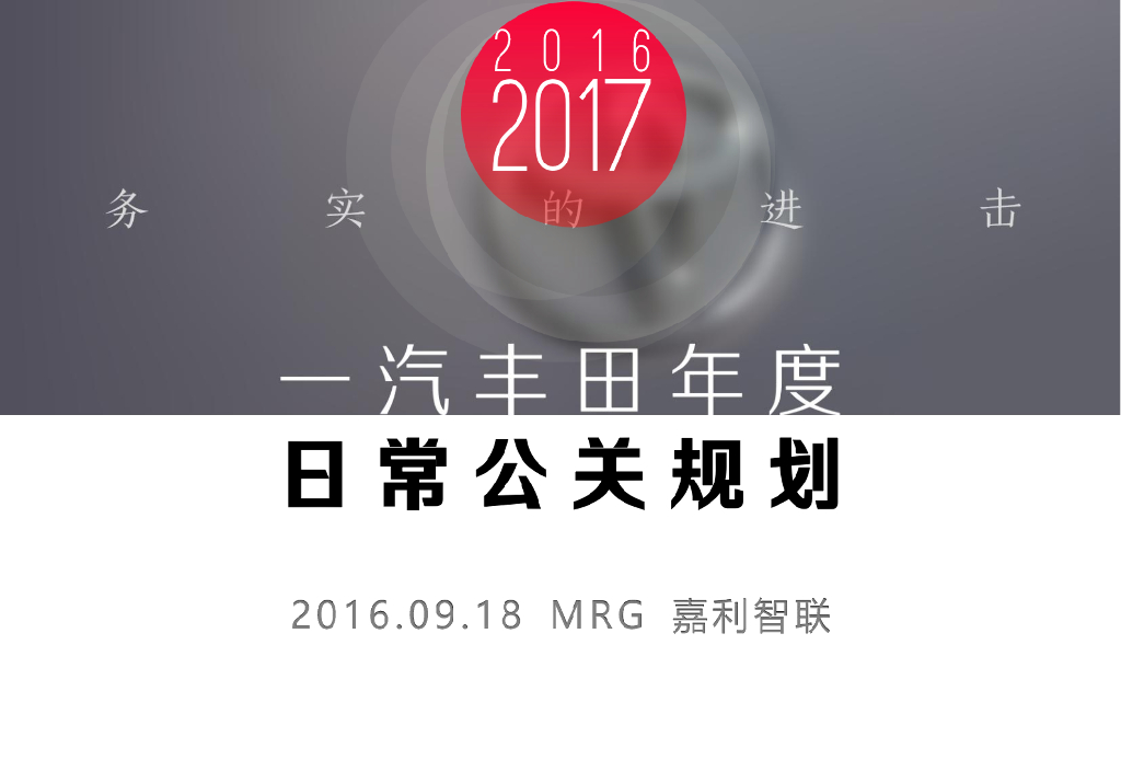 一汽丰田2017品牌日常公关规划方案-141P