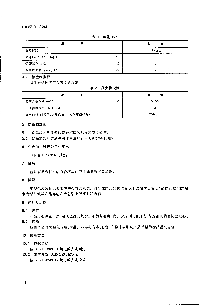 GB 2719-2003 标准预览