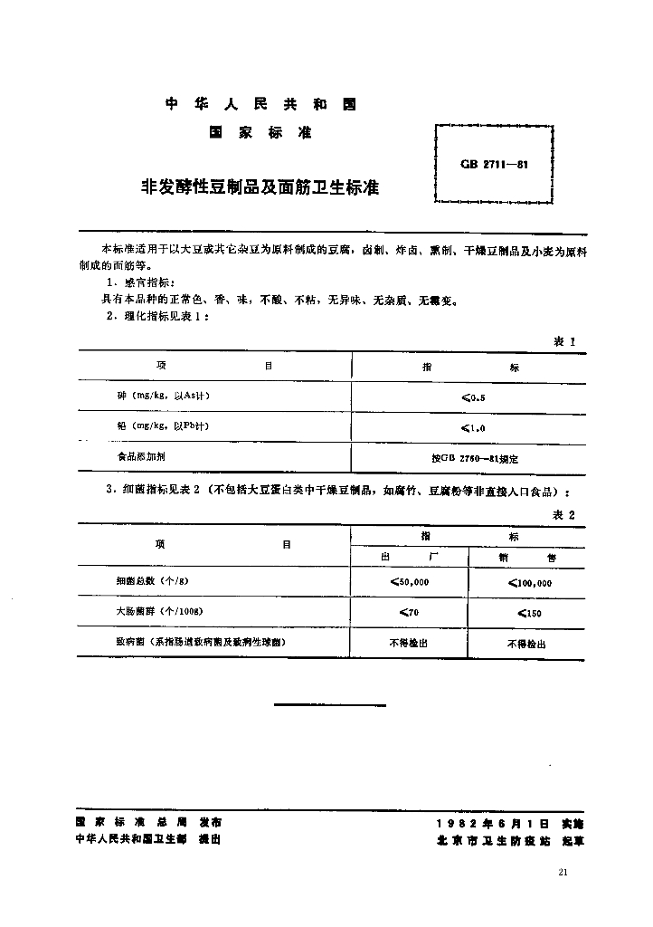 GB 2711-1981 标准预览