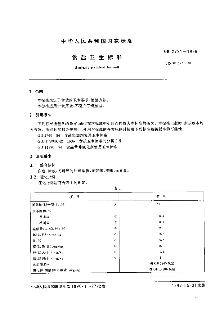GB 2721-1996 标准预览
