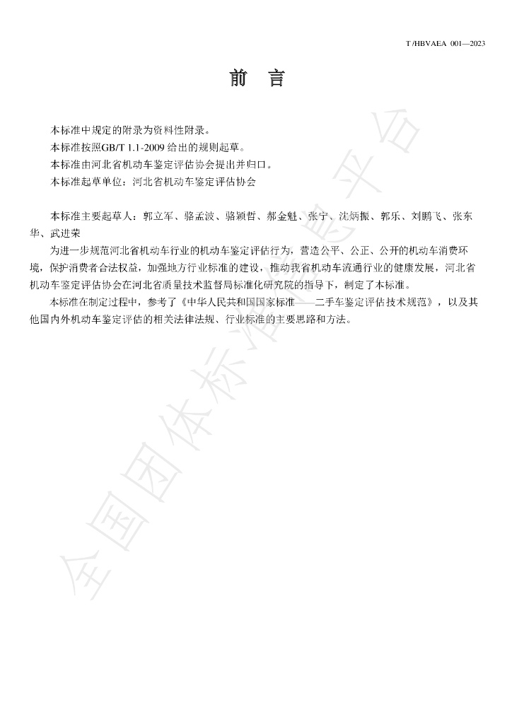 T/HBVAEA 001-2023 标准预览