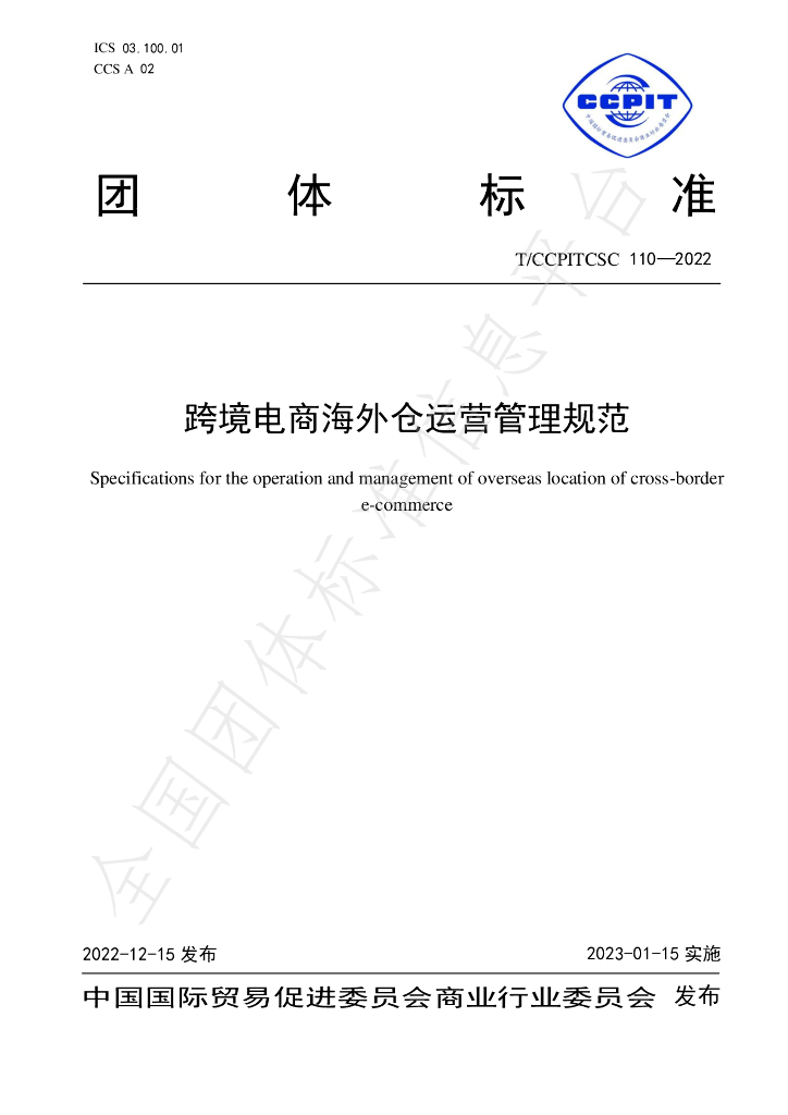 T/CCPITCSC 110-2022 标准预览