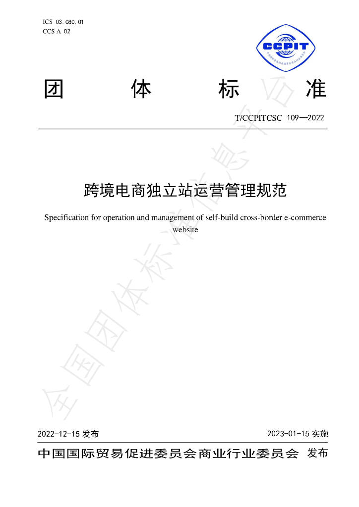 T/CCPITCSC 109-2022 标准预览