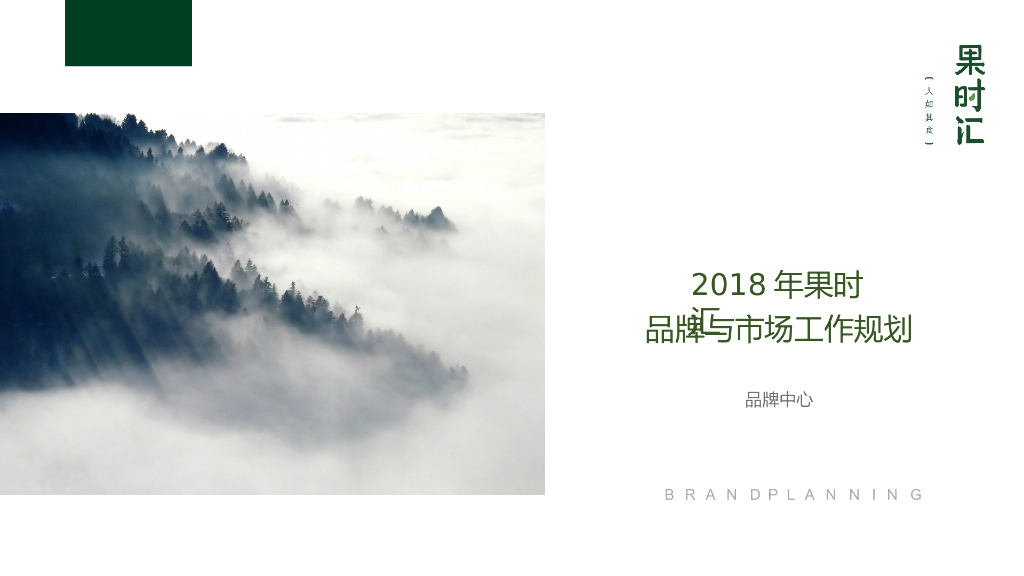 果时汇2018年品牌市场推广规划