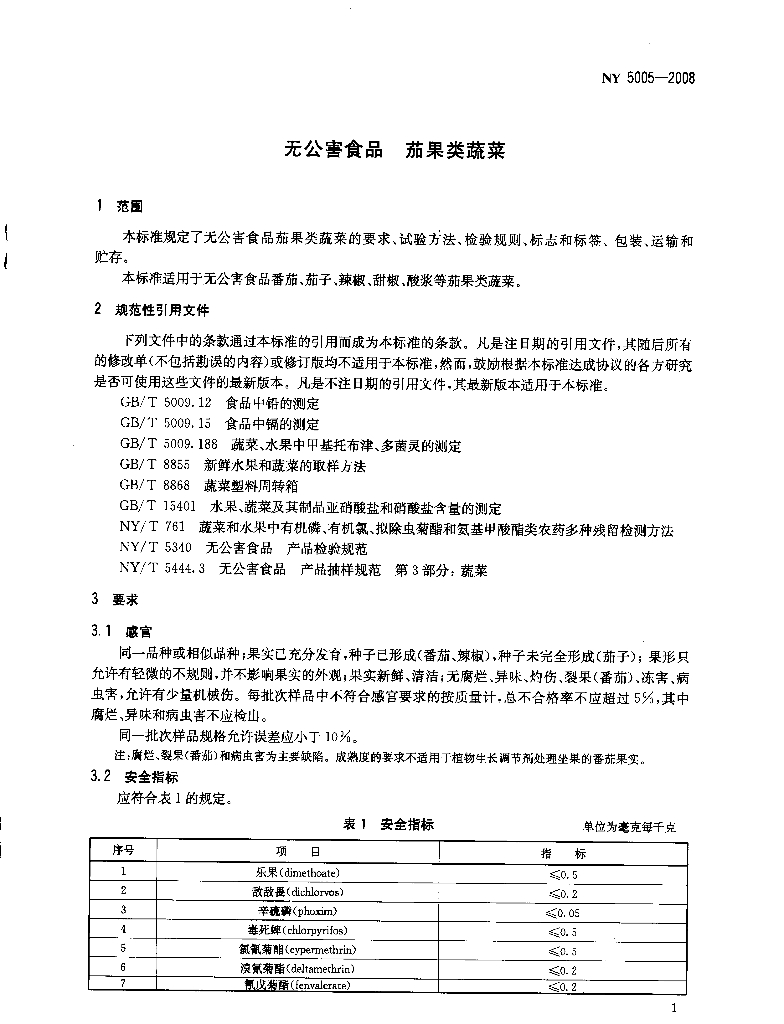 NY 5005-2008 标准预览