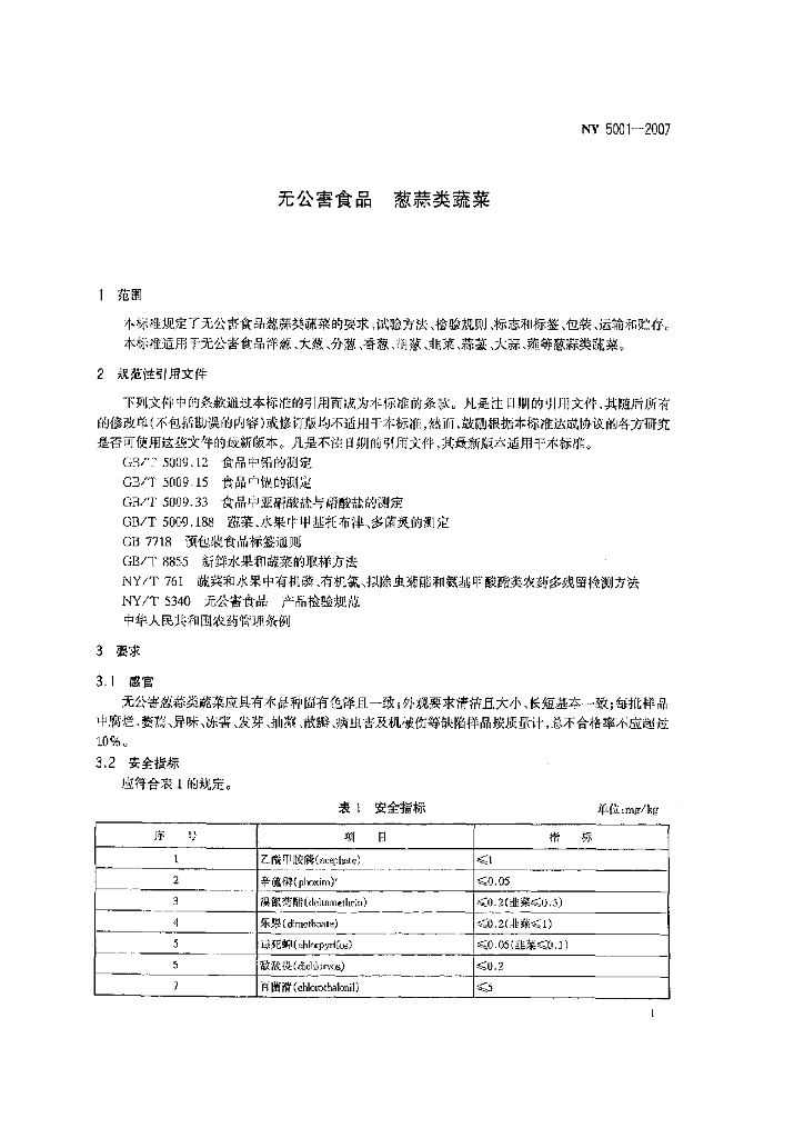 NY 5001-2007 标准预览