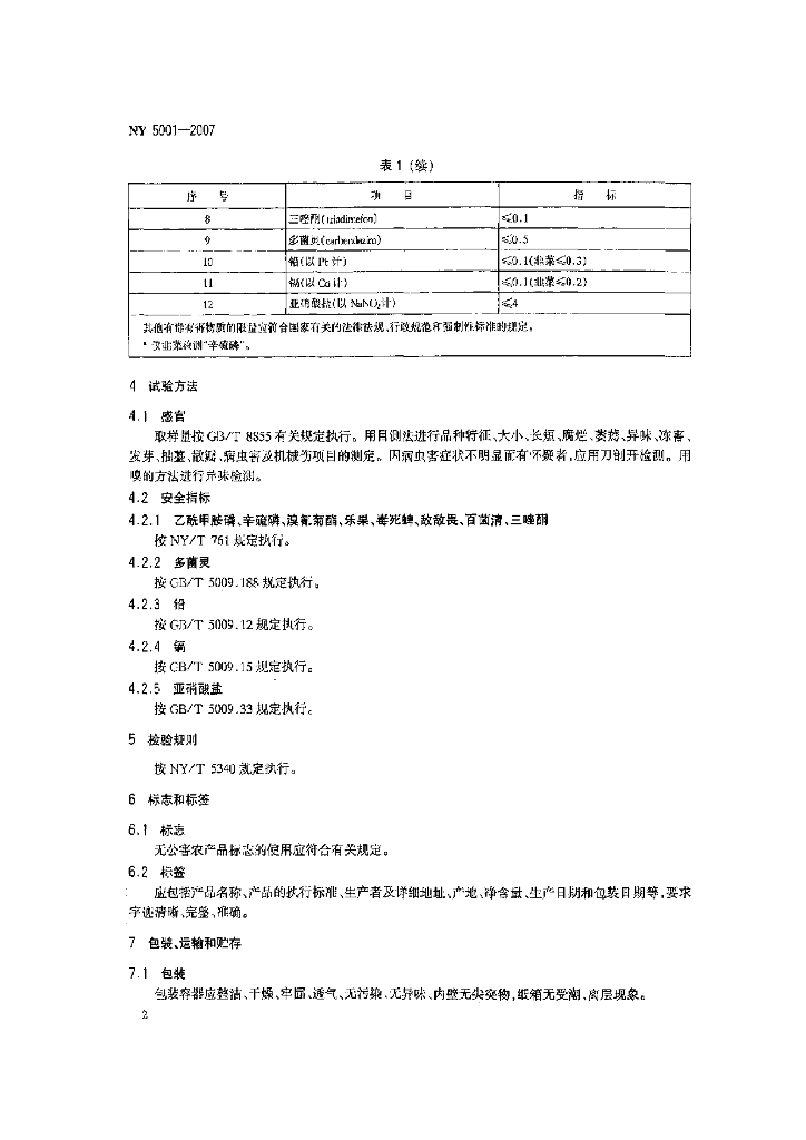 NY 5001-2007 标准预览