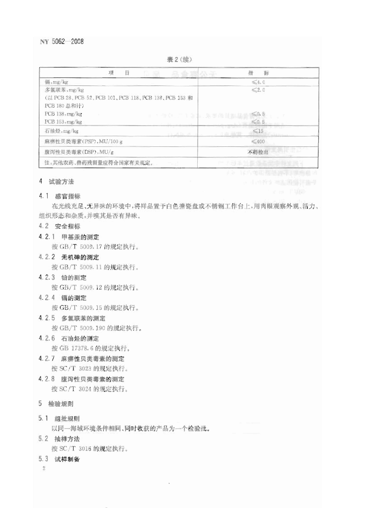 NY 5062-2008 标准预览