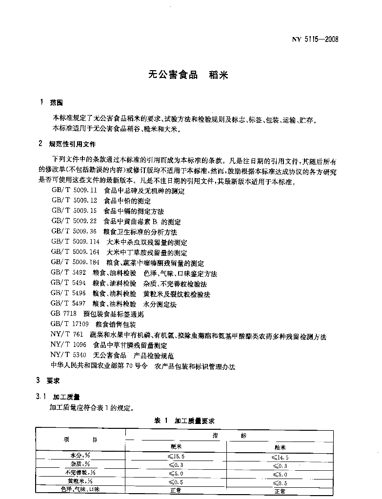 NY 5115-2008 标准预览