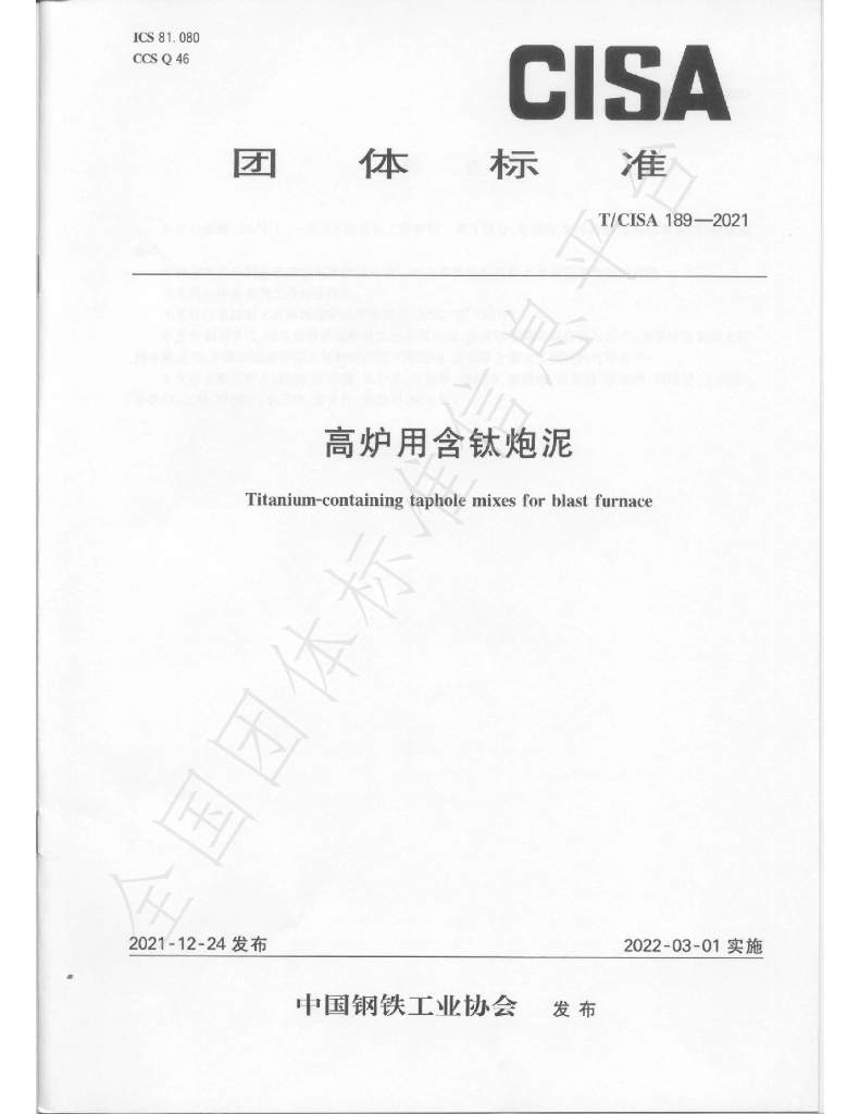 T/CISA 189-2021 标准预览