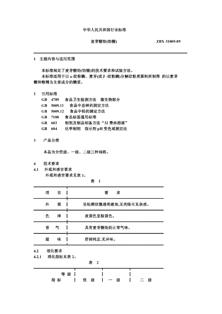 ZBX 31005-1989 标准预览